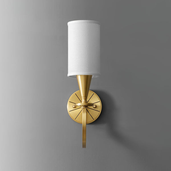 modern brass white fabric charleston wall sconce