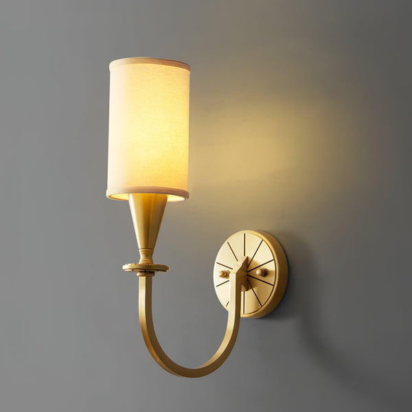 modern brass white fabric charleston wall sconce