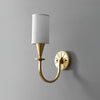 modern brass white fabric charleston wall sconce
