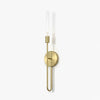 modern brushed gold glass tube wall sconce