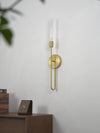 modern brushed gold glass tube wall sconce