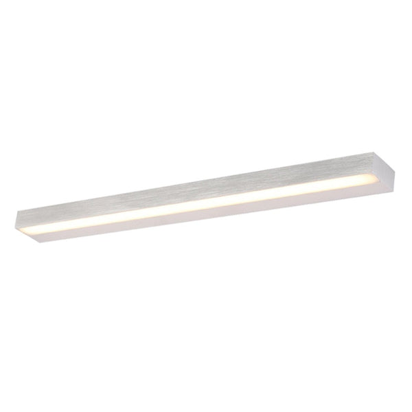 modern brushed silver aluminum rectangle led vanity light