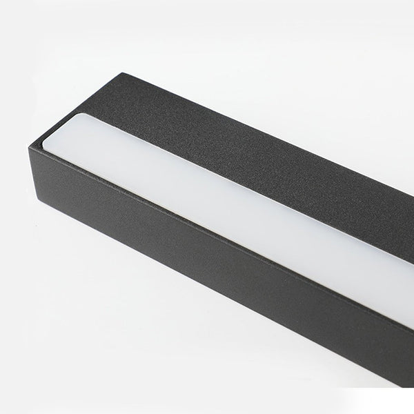 modern brushed silver aluminum rectangle led vanity light