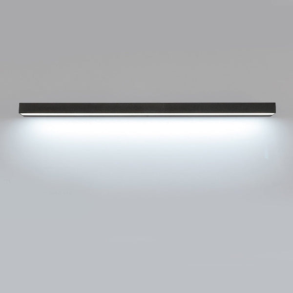 modern brushed silver aluminum rectangle led vanity light