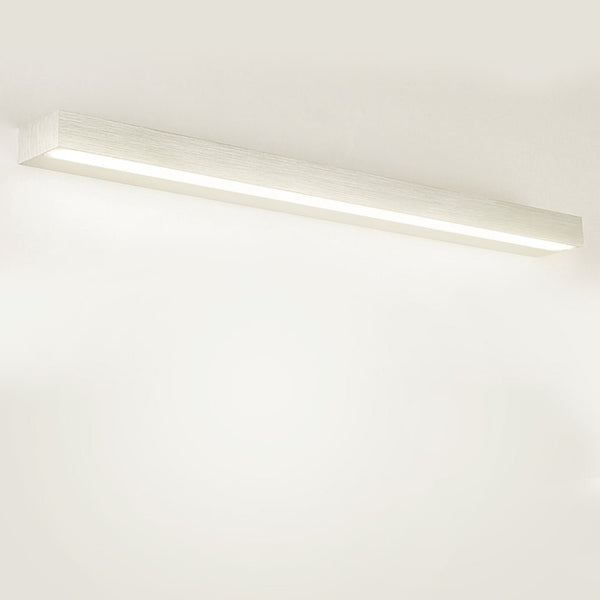 modern brushed silver aluminum rectangle led vanity light
