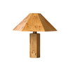 modern burl wood organic table lamp