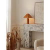 modern burl wood organic table lamp
