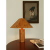 modern burl wood organic table lamp