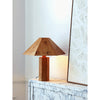 modern burl wood organic table lamp