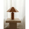 modern burl wood organic table lamp
