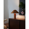 modern burl wood organic table lamp