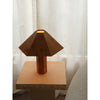 modern burl wood organic table lamp