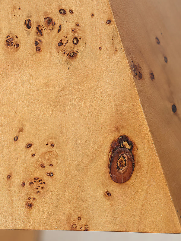 modern burl wood organic table lamp