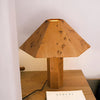 modern burl wood organic table lamp