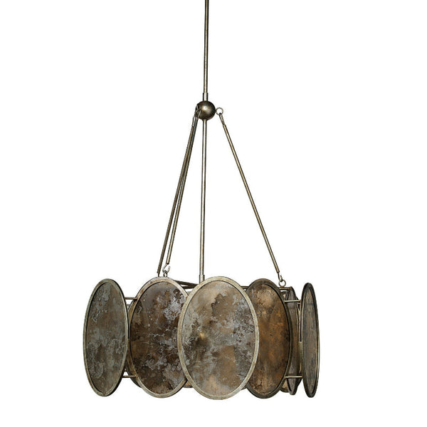 modern champagne mirrored glass oval chandelier
