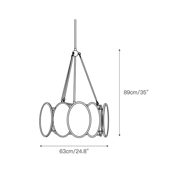 modern champagne mirrored glass oval chandelier