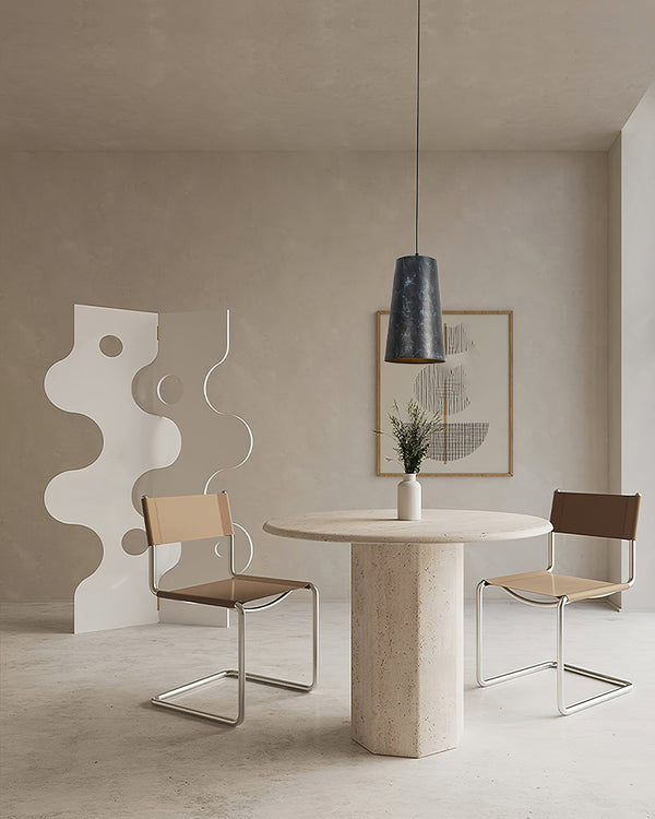 modern charcoal black iron tapered pendant lamp
