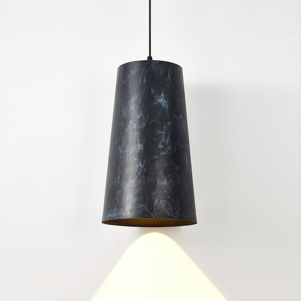 modern charcoal black iron tapered pendant lamp