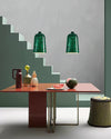 modern charcoal black iron tapered pendant lamp