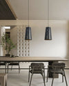 modern charcoal black iron tapered pendant lamp