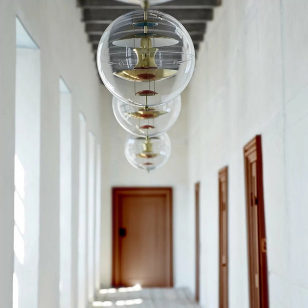 modern chrome acrylic globe pendant light