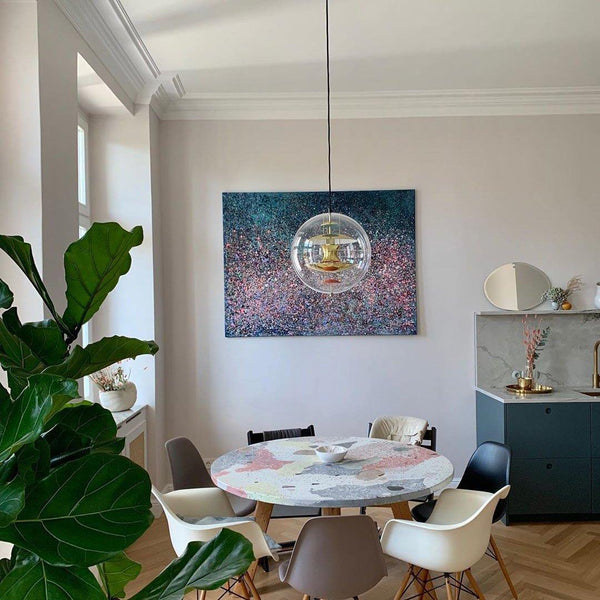 modern chrome acrylic globe pendant light