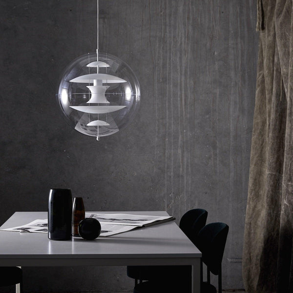 modern chrome acrylic globe pendant light