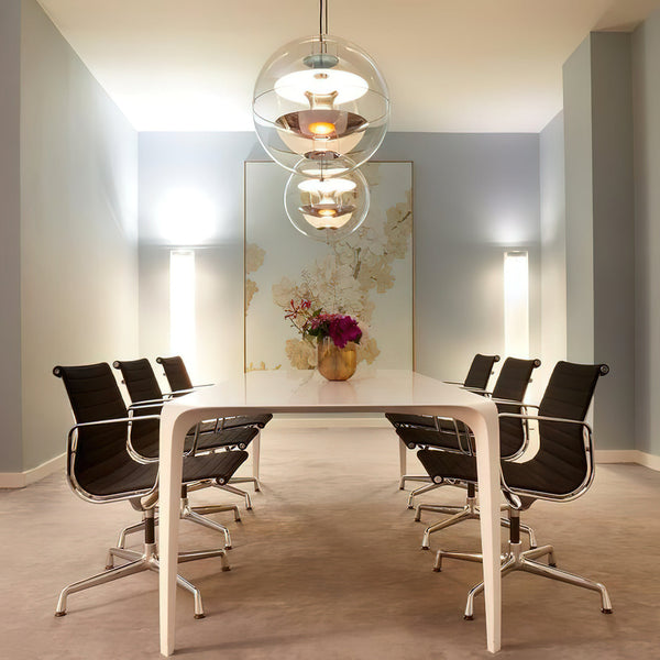 modern chrome acrylic globe pendant light