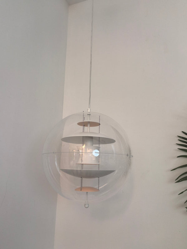 modern chrome acrylic globe pendant light