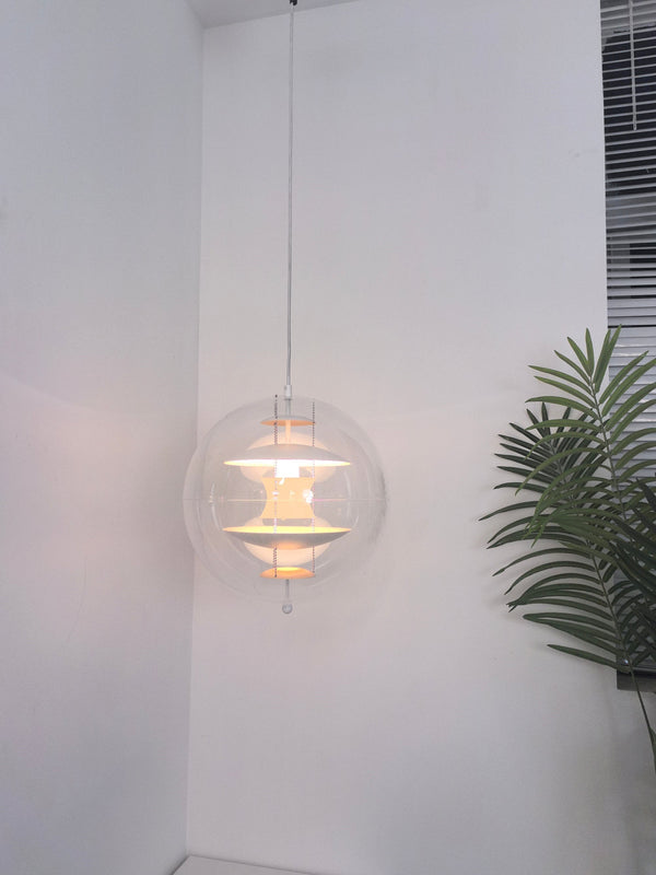 modern chrome acrylic globe pendant light