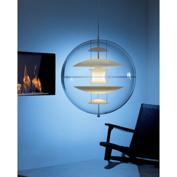 modern chrome acrylic globe pendant light