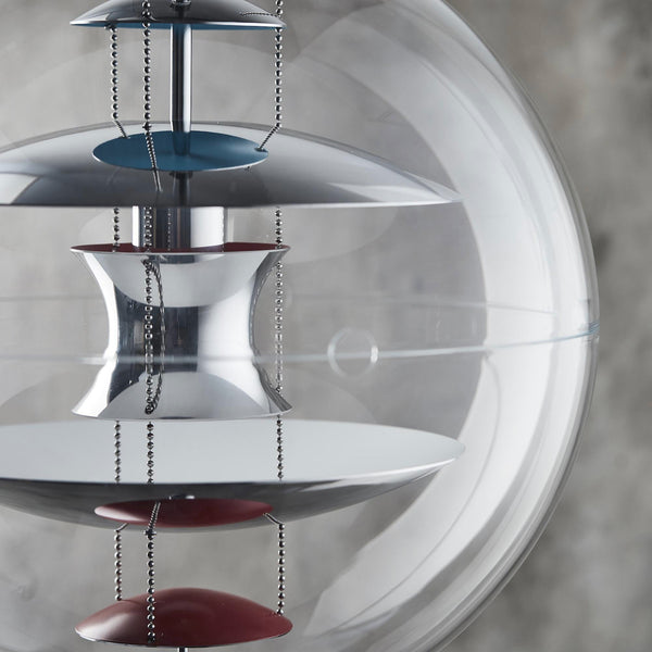 modern chrome acrylic globe pendant light