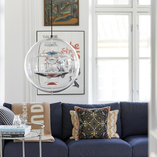 modern chrome acrylic globe pendant light