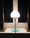 modern chrome clear glass bauhaus table lamp