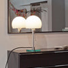 modern chrome clear glass bauhaus table lamp