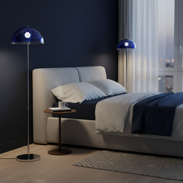 modern chrome double layer acrylic floor lamp