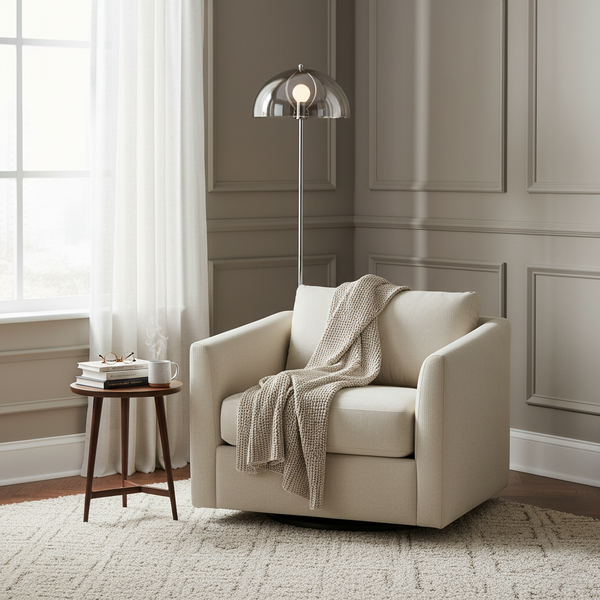 modern chrome double layer acrylic floor lamp