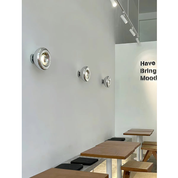 modern chrome glass void surface sconce