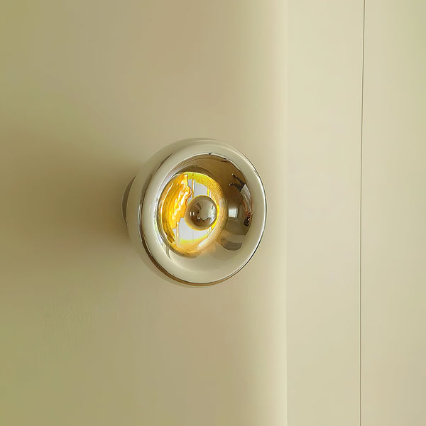 modern chrome glass void surface sconce