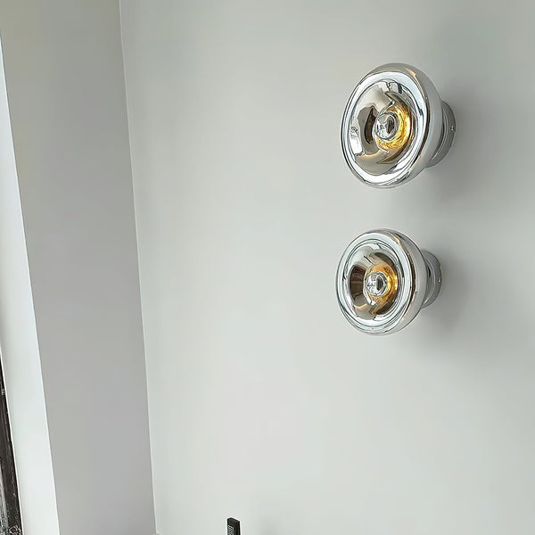modern chrome glass void surface sconce