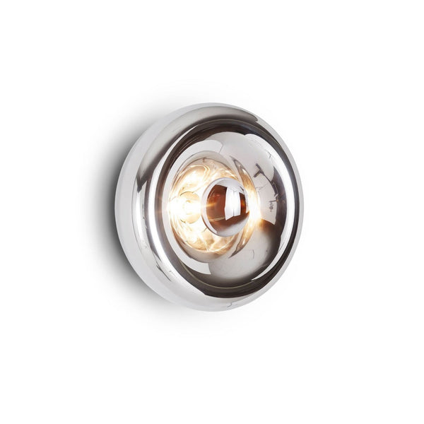 modern chrome glass void surface sconce