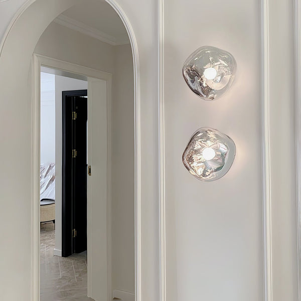modern chrome lava plug in wall lamp