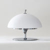 modern chrome white glass beret rechargeable table lamp