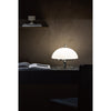 modern chrome white glass beret rechargeable table lamp