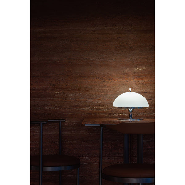 modern chrome white glass beret rechargeable table lamp