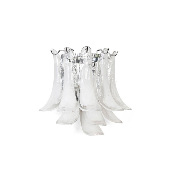 modern chrome white glass horseshoe wall lamp
