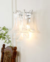 modern chrome white glass horseshoe wall lamp