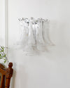 modern chrome white glass horseshoe wall lamp