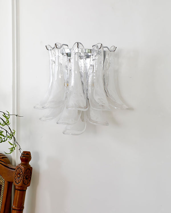 modern chrome white glass horseshoe wall lamp