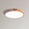 modern colorful iron wood led flush mount ceiling light